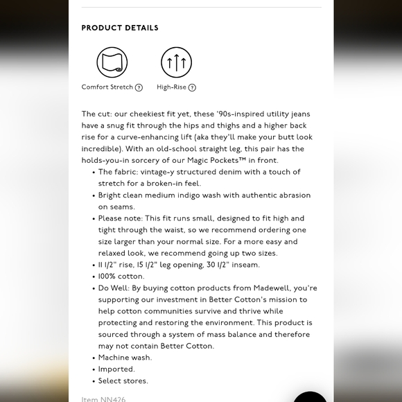 Madewell 90s Cargo Utility Straight high rise Jean size 29 - Picture 10 of 10